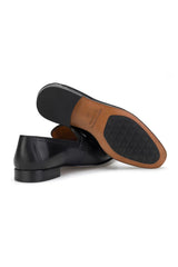 Schwarzer Herren Schlüpfer mit markiertem Gianni & Armando Logo auf dem Leder