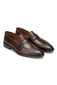 Gianni and Armando Business Schuhe Schlüpfer Braun mattes Leder