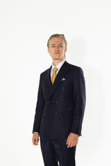 Gianni And Armando Zweireiher  Marineblau Slim Fit Herren Anzüge aus Wolle