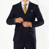 Gianni And Armando Zweireiher  Marineblau Slim Fit Herren Anzüge aus Wolle