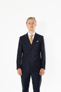 Gianni And Armando Zweireiher  Marineblau Slim Fit Herren Anzüge aus Wolle