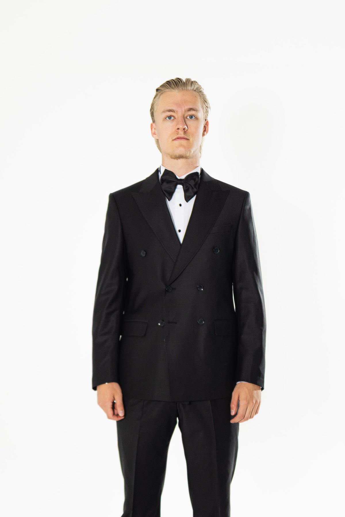 Gianni and Armando Zweireiher Anzüge Schwarz Slim Fit Herren Anzüge aus Wolle