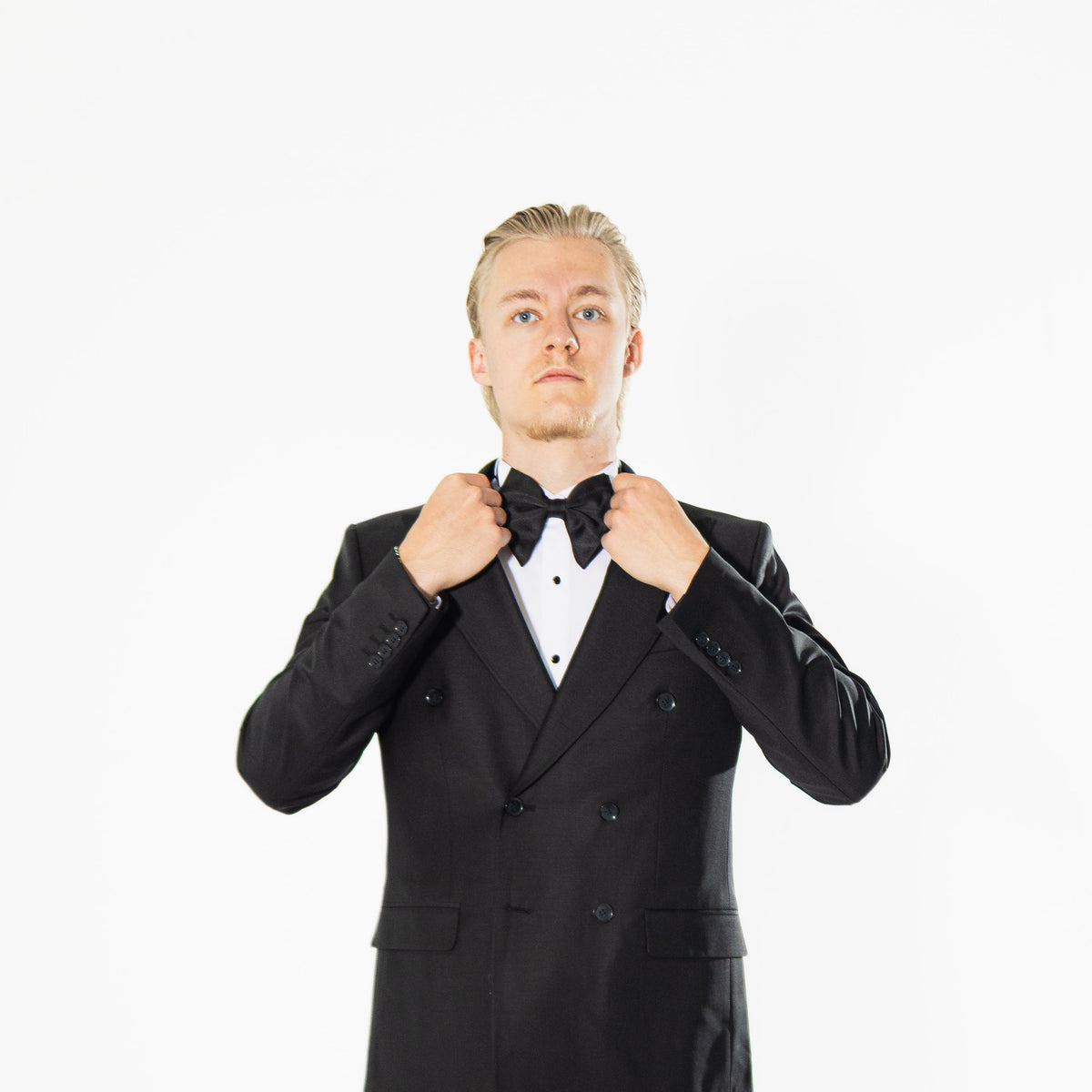 Gianni and Armando Zweireiher Anzüge Schwarz Slim Fit Herren Anzüge aus Wolle