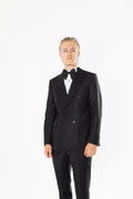 Gianni and Armando Zweireiher Anzüge Schwarz Slim Fit Herren Anzüge aus Wolle