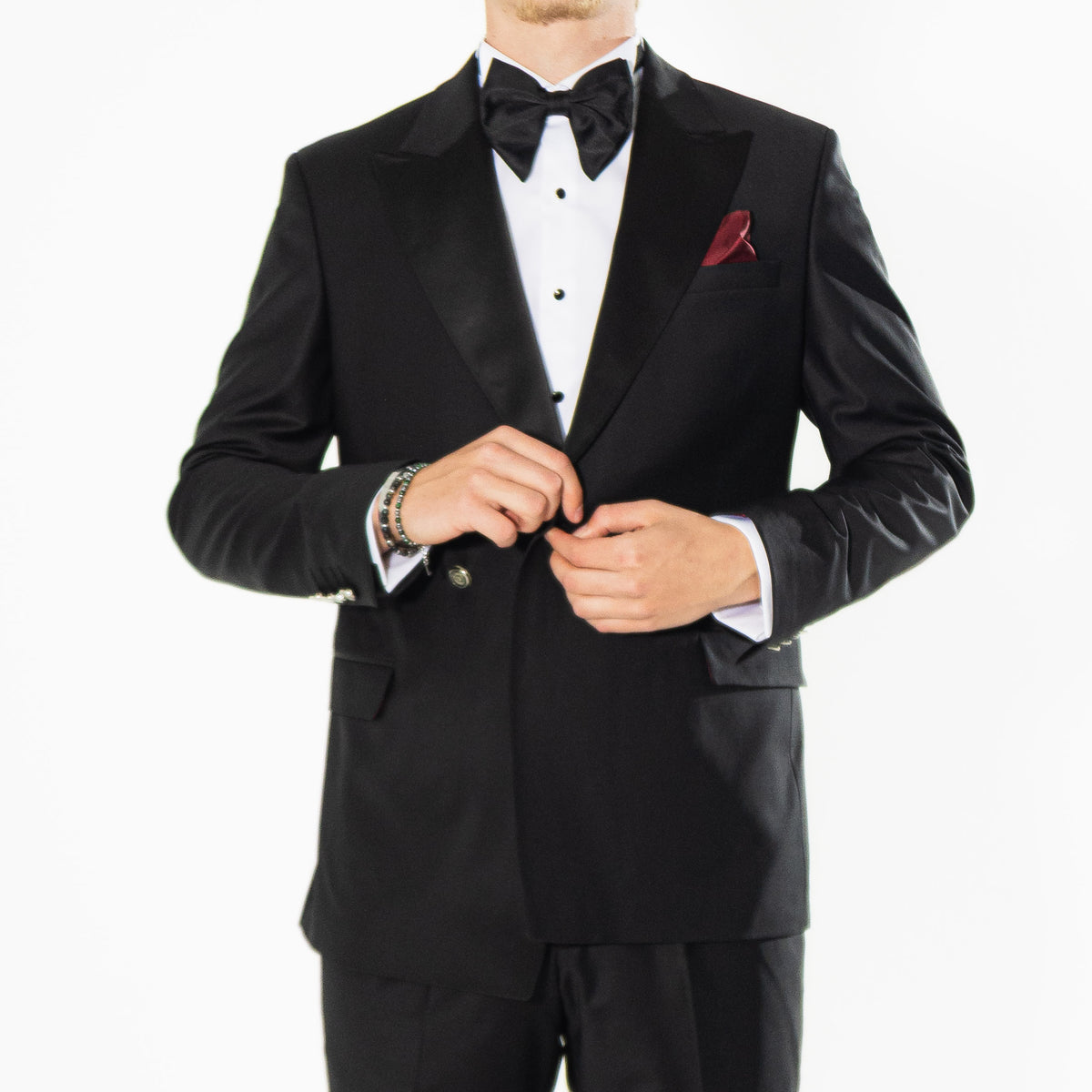 Gianni and Armando Smoking homme noir Slim Fit à double boutonnage en laine