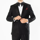 Gianni and Armando  Doppelreiher smoking schwarz Slim Fit Herren Smoking aus  Wolle
