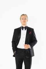 Gianni and Armando  Doppelreiher smoking schwarz Slim Fit Herren Smoking aus  Wolle