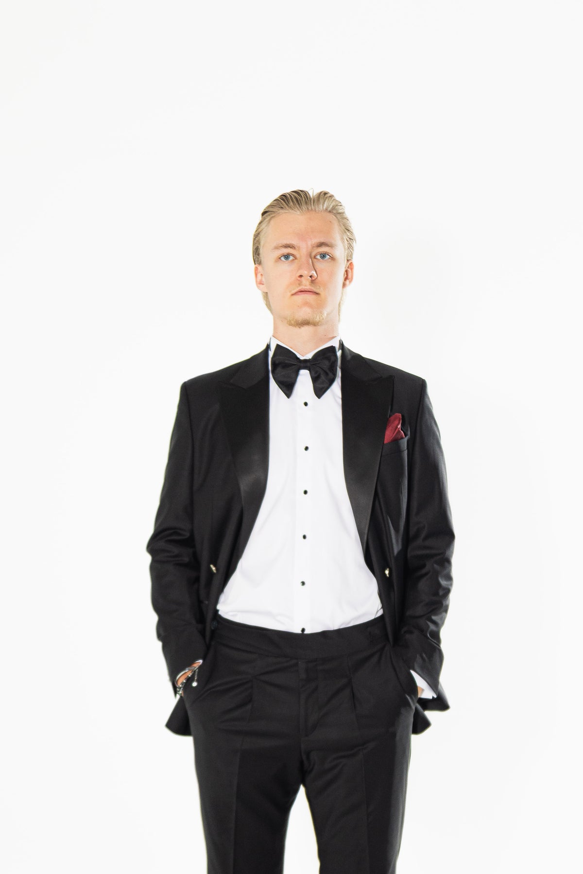 Gianni and Armando Smoking homme noir Slim Fit à double boutonnage en laine