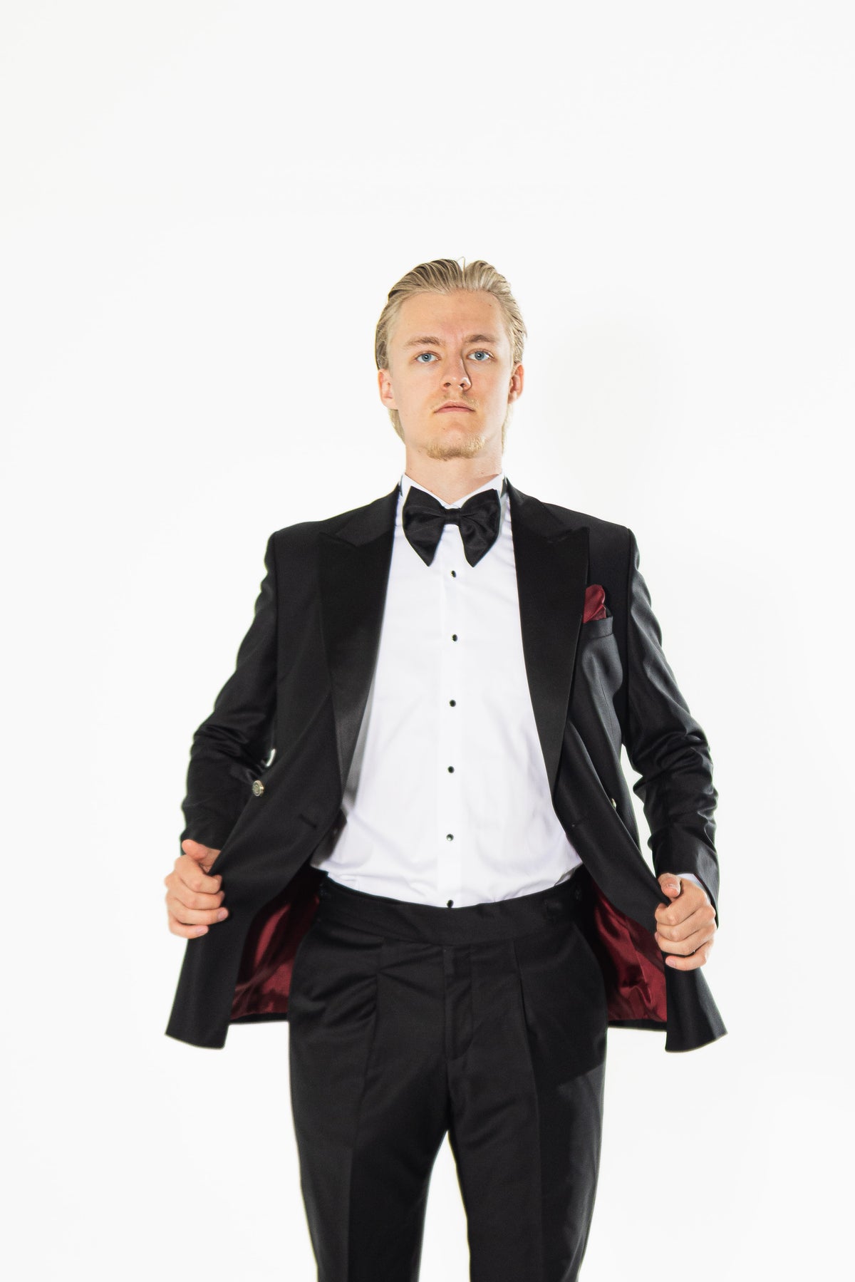 Gianni and Armando Smoking homme noir Slim Fit à double boutonnage en laine