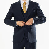 Gianni and Armando  Slim Fit Herrenanzug aus Wolle mit Spitzrevers Navy-Blue