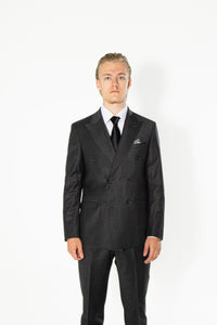 Gianni and Armando Zweireiher  Grauer Slim Fit Herren Anzüge aus Wolle