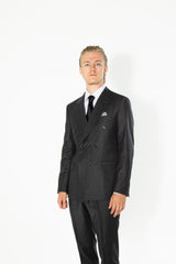 Gianni and Armando Zweireiher  Grauer Slim Fit Herren Anzüge aus Wolle