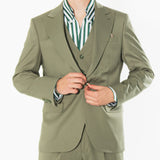 Gianni & Armando Slim Fit Herrenanzug aus Wolle mit Spitzrevers Khaki