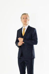 Gianni and Armando  Slim Fit Herrenanzug aus Wolle mit Spitzrevers Navy-Blue