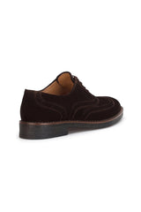 Innenansicht der Oxfort Schuhe Braun mit Lederfutter und Schnürsenkeln.