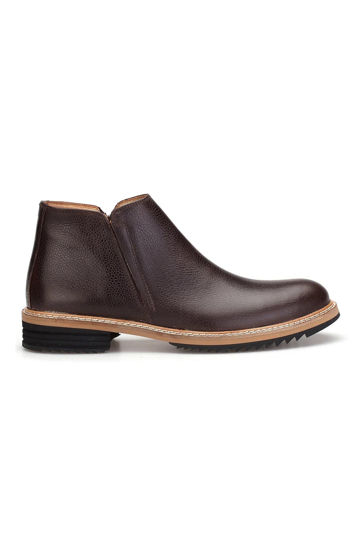 Lederstiefel Braun Herren – Detailaufnahme des elastischen Innenausstattung