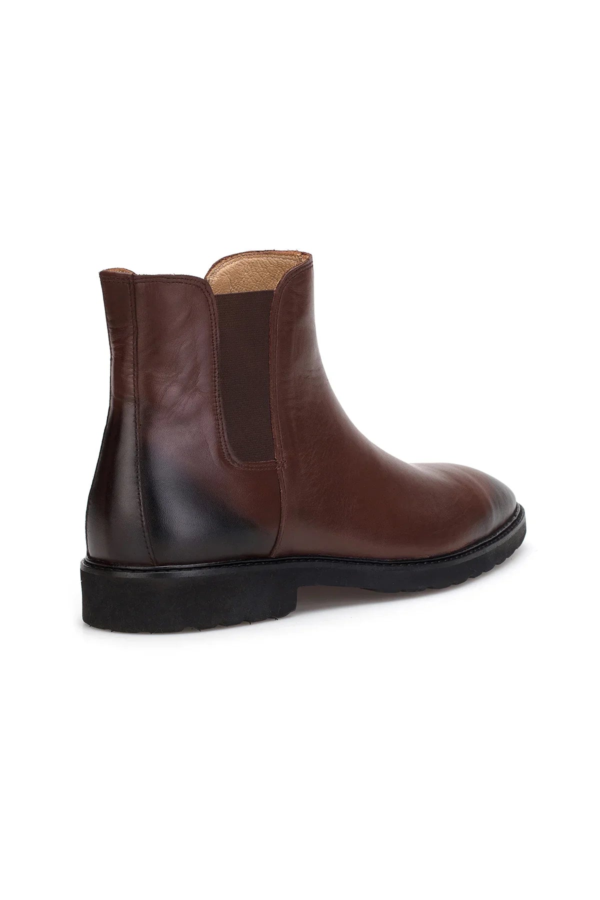 Detailaufnahme der EVA-Sohle und des elastischen Einsatzes im Herrenstiefel