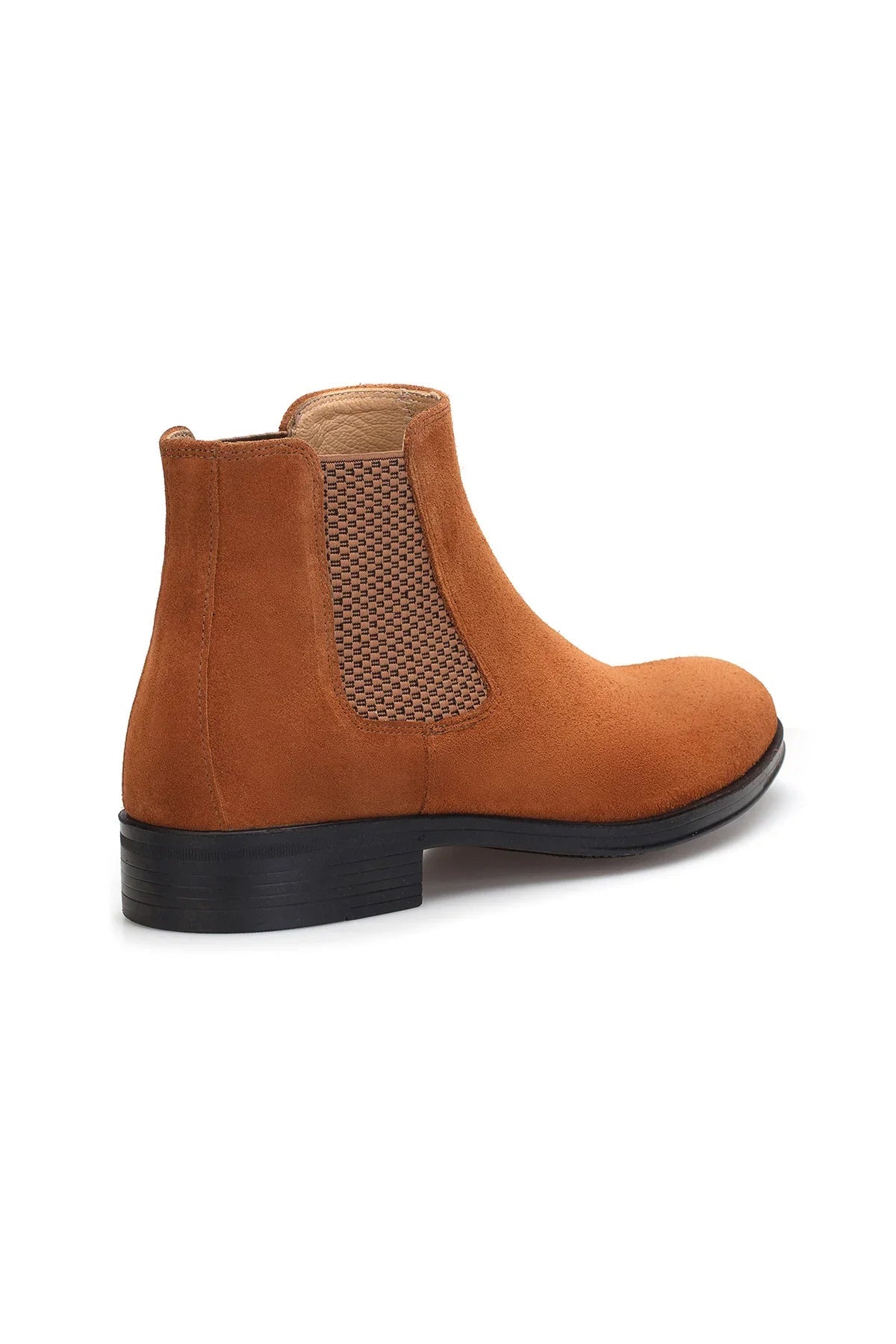 Wildleder Chelsea Boots Camel – Seitliche Ansicht mit elastischem Einsatz
