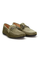 Gianni & Armando Designer Leder Mokassins Olive Grün 1033